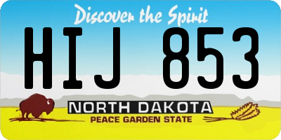 ND license plate HIJ853