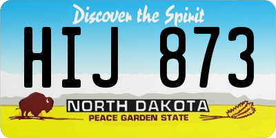 ND license plate HIJ873