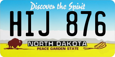 ND license plate HIJ876