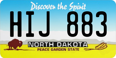 ND license plate HIJ883