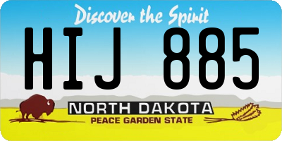 ND license plate HIJ885