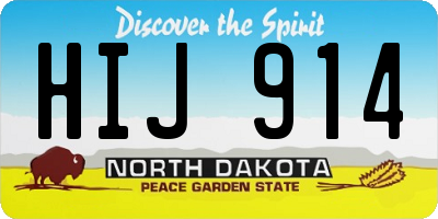 ND license plate HIJ914