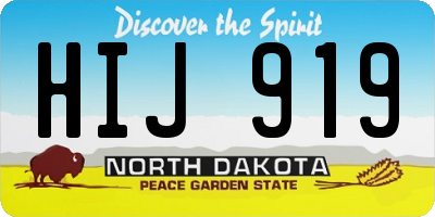 ND license plate HIJ919