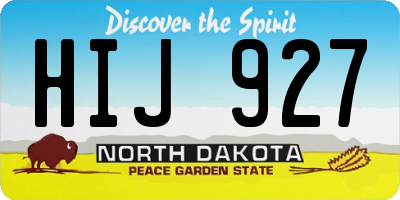 ND license plate HIJ927