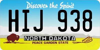 ND license plate HIJ938