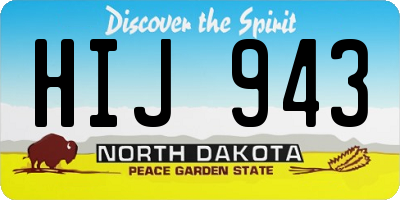 ND license plate HIJ943