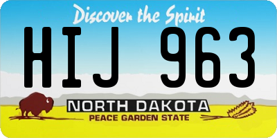 ND license plate HIJ963