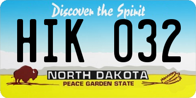 ND license plate HIK032