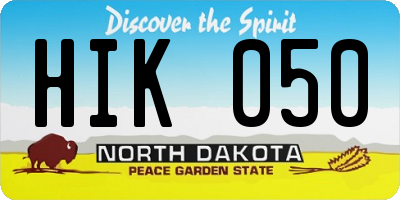 ND license plate HIK050