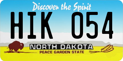 ND license plate HIK054