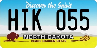 ND license plate HIK055