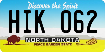 ND license plate HIK062