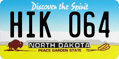 ND license plate HIK064