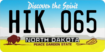 ND license plate HIK065