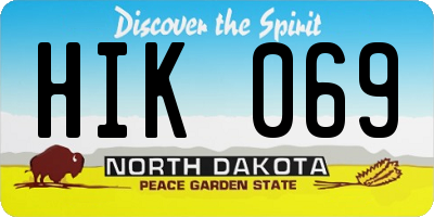ND license plate HIK069