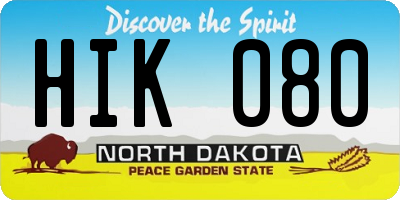 ND license plate HIK080