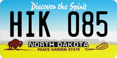 ND license plate HIK085