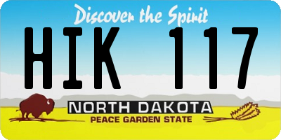 ND license plate HIK117