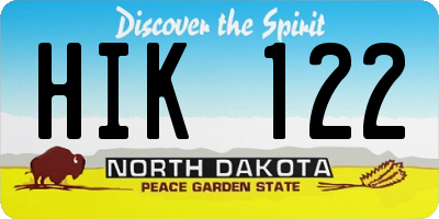 ND license plate HIK122