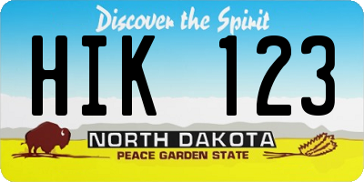 ND license plate HIK123