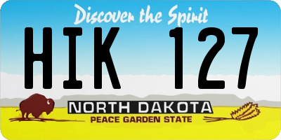 ND license plate HIK127