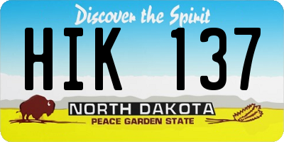 ND license plate HIK137