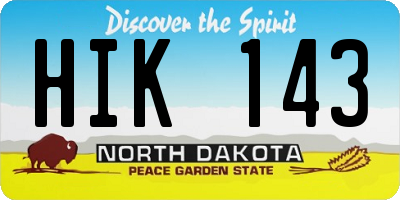 ND license plate HIK143