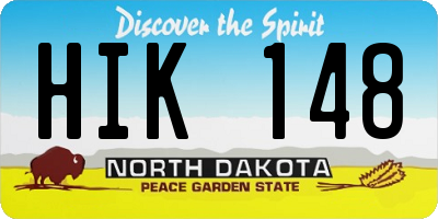 ND license plate HIK148