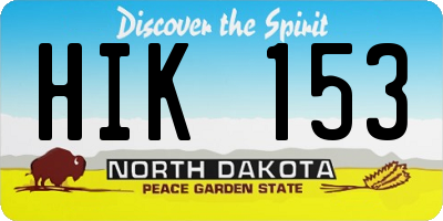 ND license plate HIK153