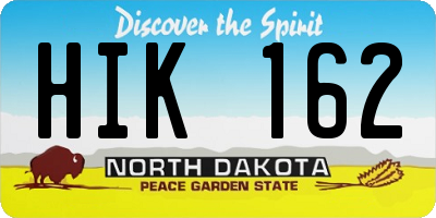 ND license plate HIK162