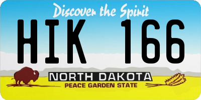 ND license plate HIK166