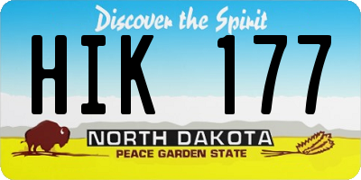 ND license plate HIK177