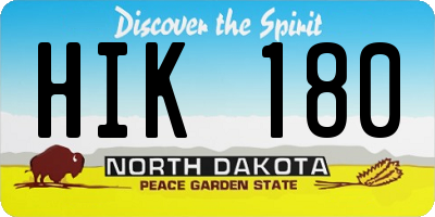 ND license plate HIK180