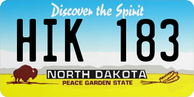 ND license plate HIK183