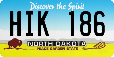 ND license plate HIK186