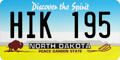 ND license plate HIK195