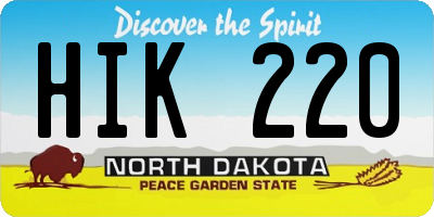 ND license plate HIK220