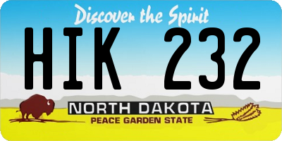 ND license plate HIK232