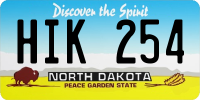 ND license plate HIK254