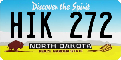 ND license plate HIK272