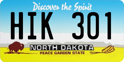 ND license plate HIK301
