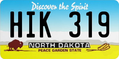 ND license plate HIK319