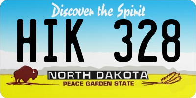 ND license plate HIK328