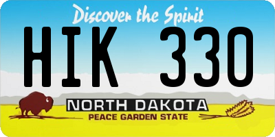 ND license plate HIK330