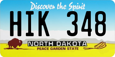 ND license plate HIK348