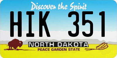ND license plate HIK351