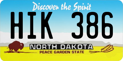 ND license plate HIK386