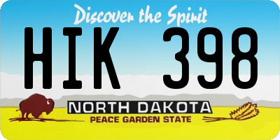 ND license plate HIK398