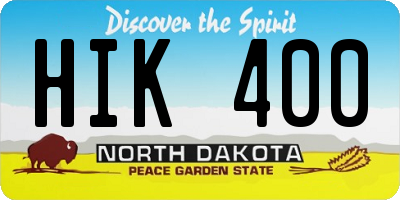 ND license plate HIK400