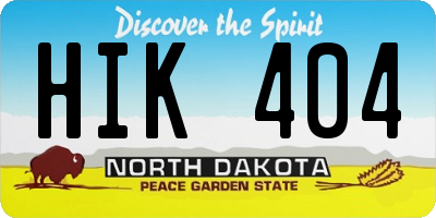 ND license plate HIK404